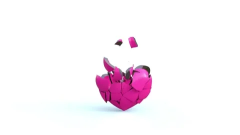 A broken heart falls into pieces Stock Footage 258907900