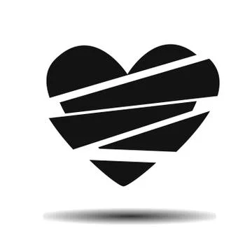 Broken heart flat Stock Illustration