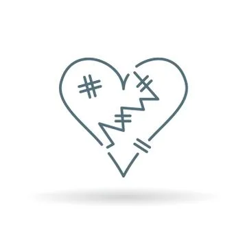 Broken heart icon Stock Illustration