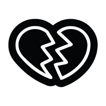 Broken heart icon Stock Illustration