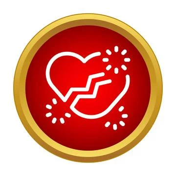 Broken heart icon symbolizing loss and separation Stock Illustration