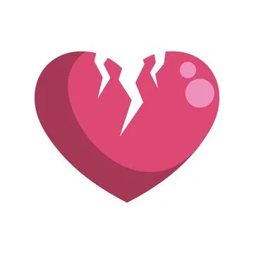 Broken heart icon symbolizing relationship ending and sadness Stock Illustration
