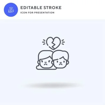 Broken Heart icon vector, filled flat sign, solid pictogram isolated on white Stock Illustration