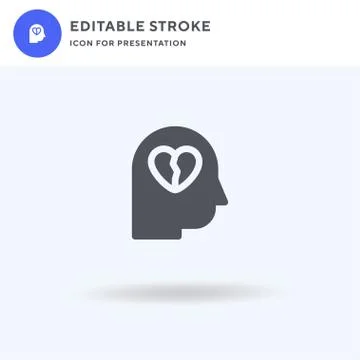 Broken Heart icon vector, filled flat sign, solid pictogram isolated on white Stock Illustration