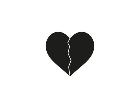 Broken heart icon. Vector illustration. Flat design. Illustrazione stock