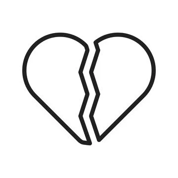Broken Heart icon vector image. Illustrazione stock