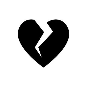 Broken heart icon on a white background. Vector illustration 스톡 일러스트