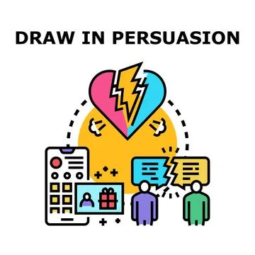 Broken heart illustrating communication challenges and persuasion Stock Illustration
