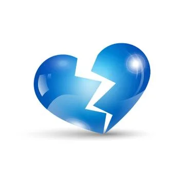Broken heart isolated on white Stock Illustration