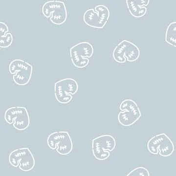 Broken heart line vector seamless pattern isolated 스톡 일러스트