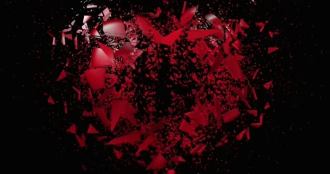 Broken Heart Loop animation. Shattered Into Pieces with Alpha Matte 스톡 동영상 169785062