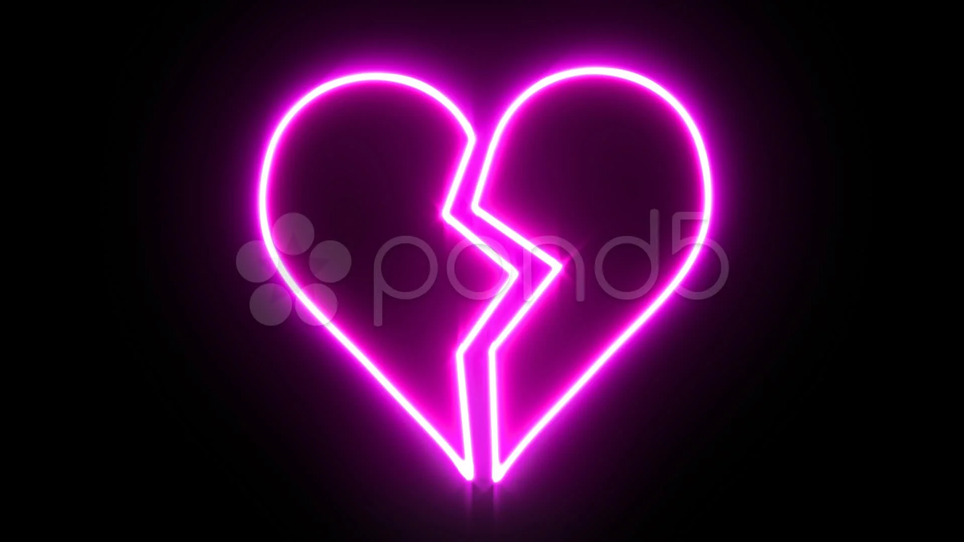 Broken Heart Neon Sign Animating | Stock Video | Pond5