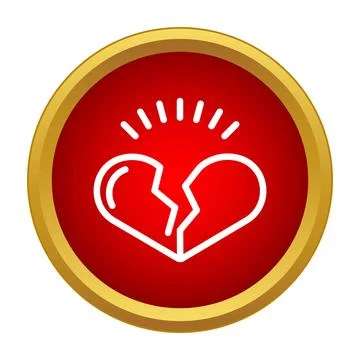 Broken heart outline icon vector illustrating heartbreak Stock Illustration