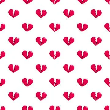 Broken heart pattern symbolizing heartbreak and separation Stock Illustration