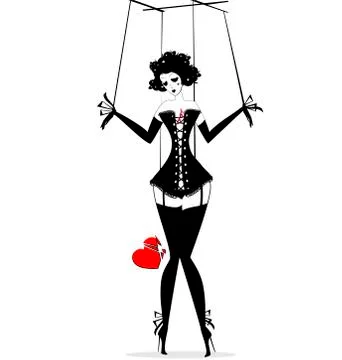 Broken heart of the puppet Stock Illustration