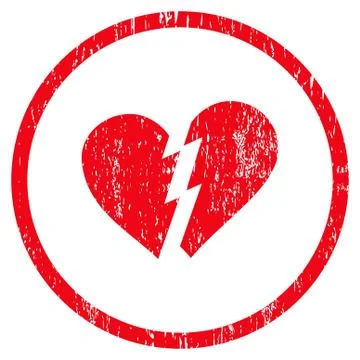 Broken Heart Rounded Grainy Texture Icon Illustrazione stock