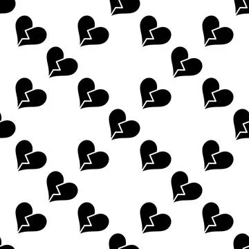 Broken heart seamless pattern, heartbreak and lost love red background イラスト素材
