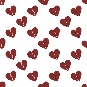 Broken Heart seamless pattern or Divorce vector background 스톡 일러스트