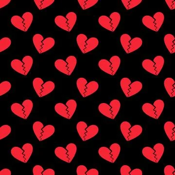 Broken Heart for separated couple vector creative geometric seamless pattern Stock Illustration