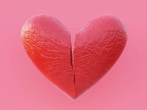Broken heart shape classic. Fall out of Love abstract Stock Illustration