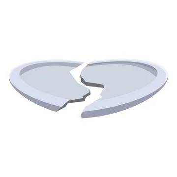 Broken heart shaped plate symbolizing lost love and sadness Stock Illustration