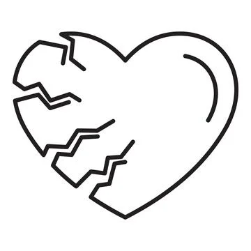 Broken heart showing breakup, divorce, sadness, end of relationship or loss Stock Illustration