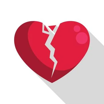 Broken heart showing deep sadness and sorrow Stock Illustration