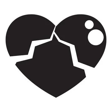 Broken heart showing end of relationship or divorce Illustrazione stock