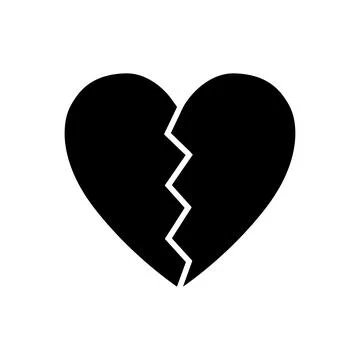 Broken Heart Silhouette. Vector icon. Stock Illustration