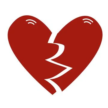 Broken heart. Simple flat vector illustration. Stock Illustration