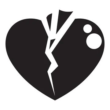 Broken heart split in two signifying lost love and sadness 스톡 일러스트