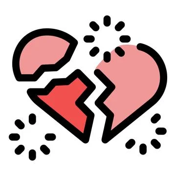Broken heart splitting apart, symbolizing lost love and emotional pain Illustrazione stock
