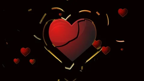 broken heart symbol shatter effect green... Stock Video Pond5