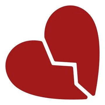 Broken heart vector concept red icon Stock Illustration