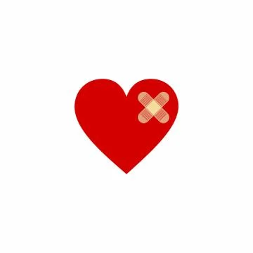 Broken heart vector design isolated on white background Stock Illustration