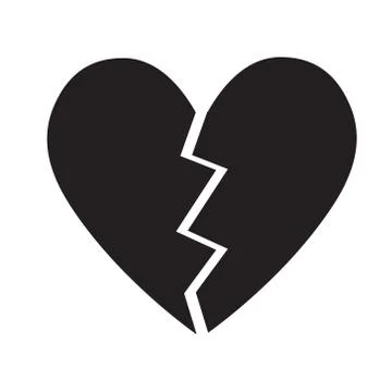 Broken Heart vector icon. Black broken heart isolated illustration Stock Illustration