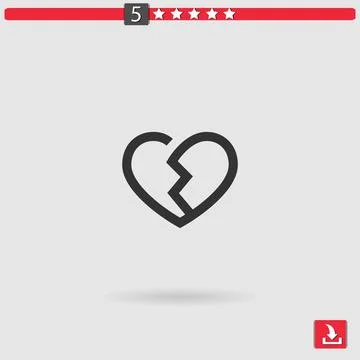 Broken heart vector icon Stock-Illustration