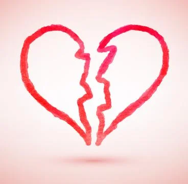 Broken heart. Vector sketch Stock Illustration