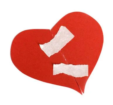Broken heart on a white background Stock Photos