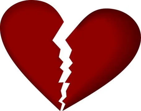 Broken heart on white Stock Illustration