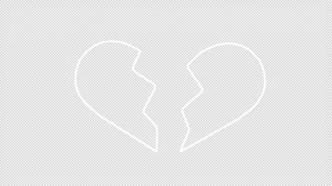 Broken heart white line animation Video stock 273675343