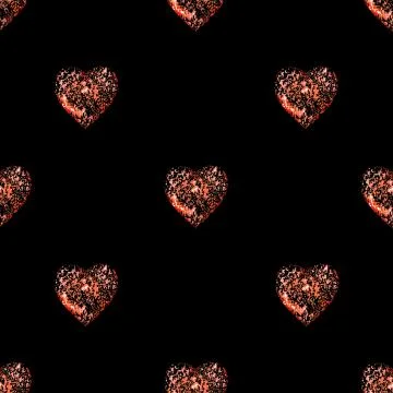 Broken Hearts Motif Seamless Pattern Stock Illustration