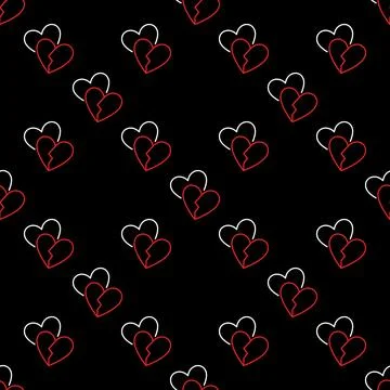 Broken Hearts vector Love Sorrow seamless pattern Stock Illustration