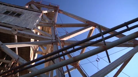 Broken Hill - Junction mine, low angle of mine head Stock Footage 44060757