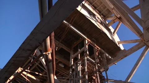 Broken Hill - Junction mine, low angle of mine head beams 스톡 동영상 44061012