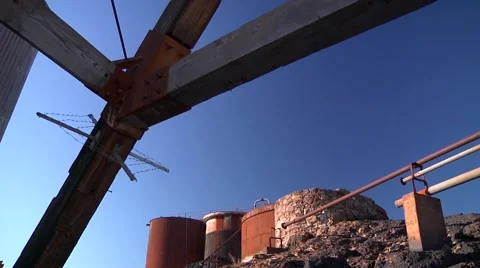 Broken Hill - Junction mine old storage tanks Stock Footage 44062284
