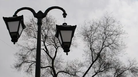 Broken horror lamppost Stock Footage 2974383