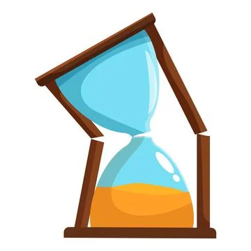 Broken hourglass showing time passing by with falling sand イラスト素材