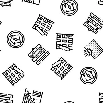 Broken House Building Seamless Pattern Vector Ilustración de archivo