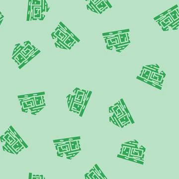 Broken house disaster glyph vector seamless pattern Stock Illustration